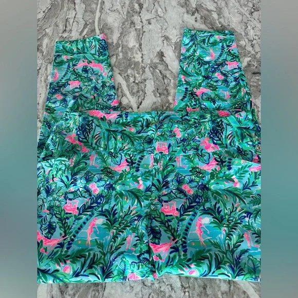 Lilly Pulitzer Luxletic Corso Pull On Golf Pants in Par Fection Print Size 14 - Picture 6 of 10